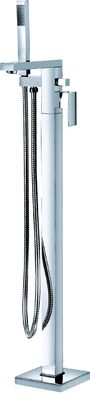 Stylish Floor Standing Bath Taps Chrome Finish Bathtub And Shower Faucets