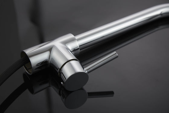 Brass Single Handle Kitchen Faucet Mixer Taps Contemporary Style