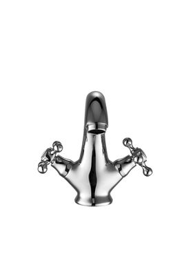 Contemporary Double Handle Deck Mounted Basin Mixer Taps T8662