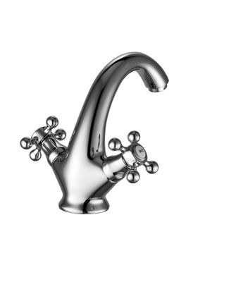Contemporary Double Handle Deck Mounted Basin Mixer Taps T8662