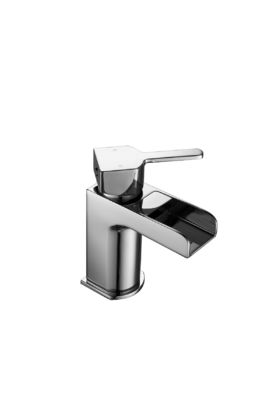 Contemporary Chrome Polished Single Simple Basin Mixer Taps T8422AW