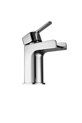 Contemporary Chrome Polished Single Simple Basin Mixer Taps T8422AW