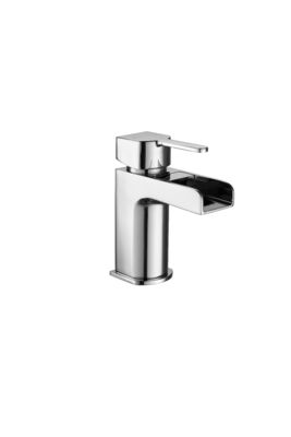 Contemporary Chrome Polished Single Simple Basin Mixer Taps T8422AW