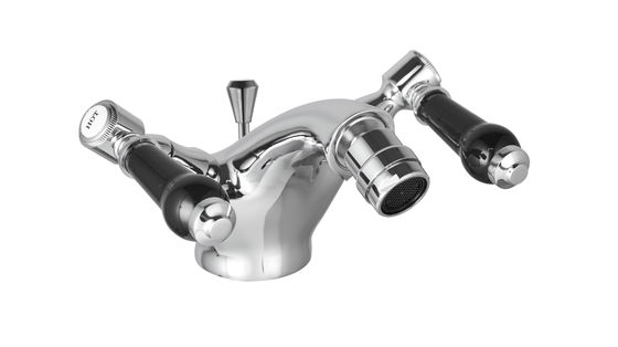 Contemporary Bidet Mixer Taps Chrome Finish with Double Handles