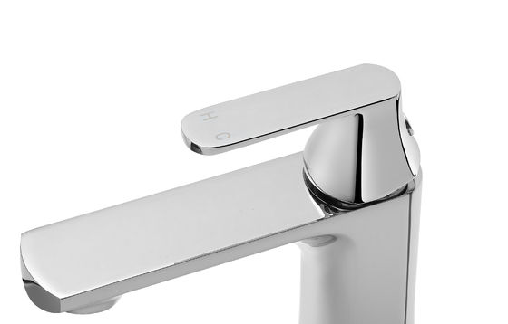 Chrome Polished Basin Mixer Taps With Contemporary For Bathroom T9732W