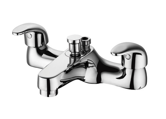 Double Handles Bath Shower Mixer Taps Chrome Finish Brass Shower Bathroom Faucets