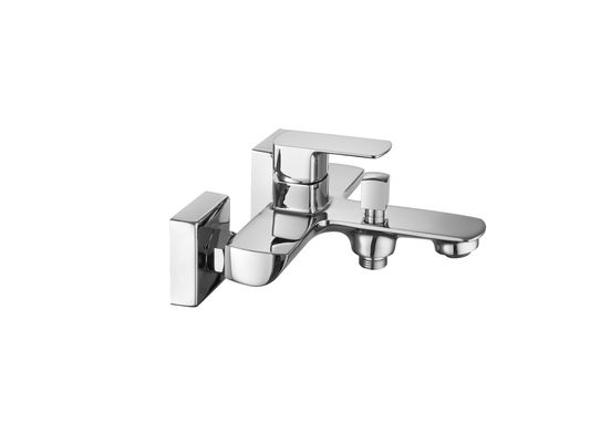 Chrome Brass Wall Mounted Bathroom Mixer Taps 3 Years Warranty