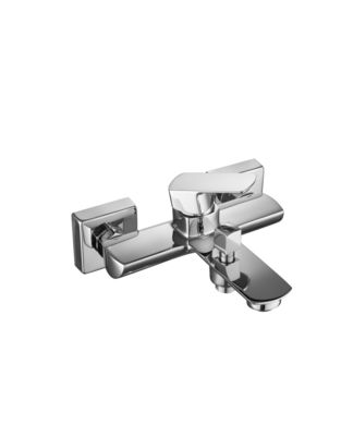 Chrome Brass Wall Mounted Bathroom Mixer Taps 3 Years Warranty