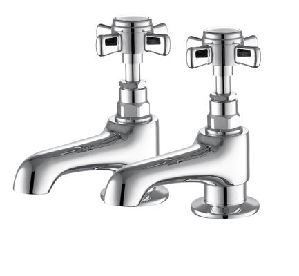 Brass Bath Mixer Taps , Bathroom Sink Taps Pair With Two Handles