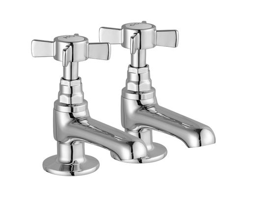 Brass Bath Mixer Taps , Bathroom Sink Taps Pair With Two Handles