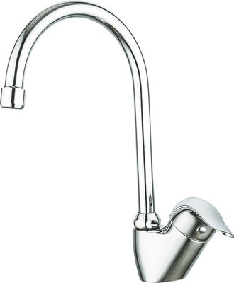 Polished Kitchen Mixer Taps Chrome Finish Single Handle Water Faucet