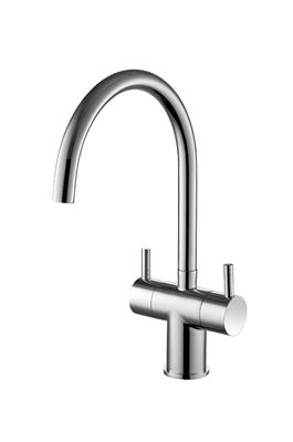 Double Handle Modern Kitchen Faucets Chrome Finish Brass Kitchen Sink Mixer Tap