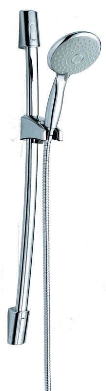 Chrome Modern Adjustable Shower Riser Rail Kit with One Sprays