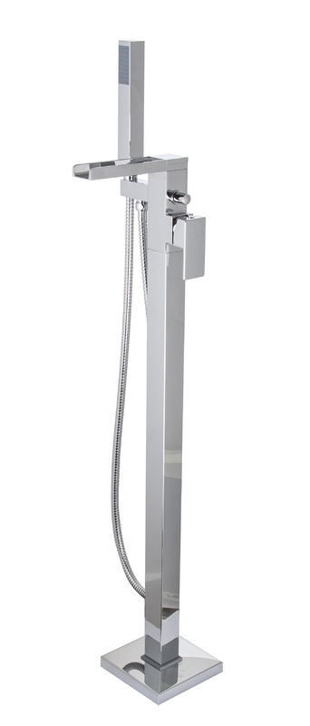 Modern Floor Standing Bath Taps Brass Chrome / Brushed Gold Finish