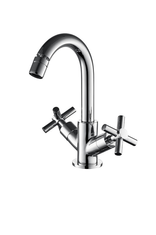 Double Handles Brass Contemporary Bath Faucets 3 Years Warranty