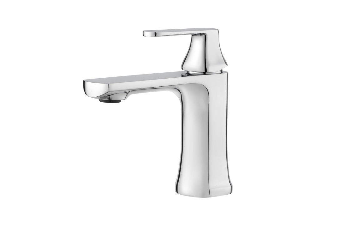 Chrome Polished Basin Mixer Taps With Contemporary For Bathroom T9732W