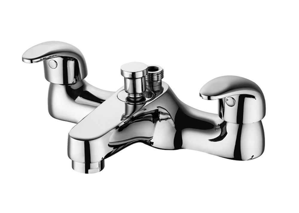 Double Handles Bath Shower Mixer Taps Chrome Finish Brass Shower Bathroom Faucets
