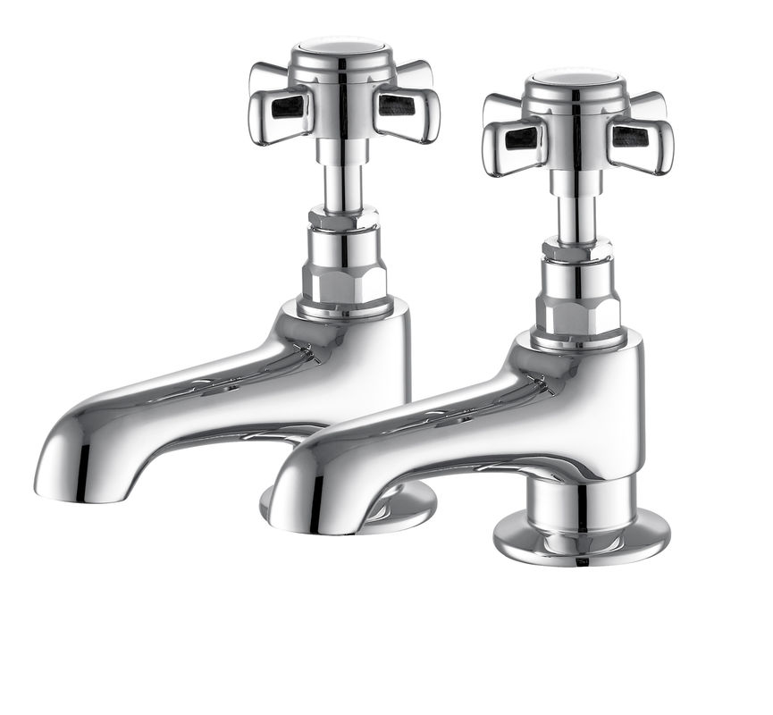 Brass Bath Mixer Taps , Bathroom Sink Taps Pair With Two Handles