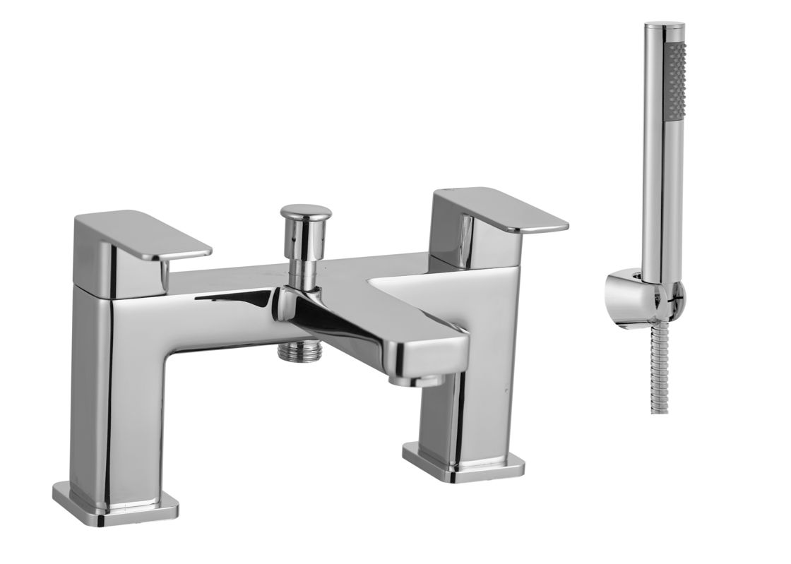 Double Handle Shower Faucet Mixer Taps Brass Material for Bathroom