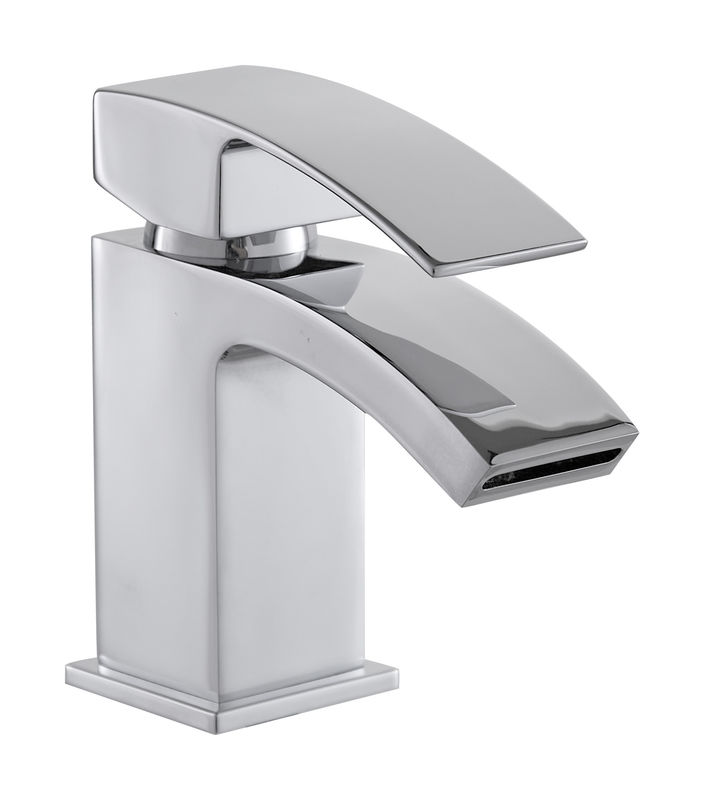 Chrome Mixer Tap Bathroom Polished Deck Mounted Sink Mixer Tap