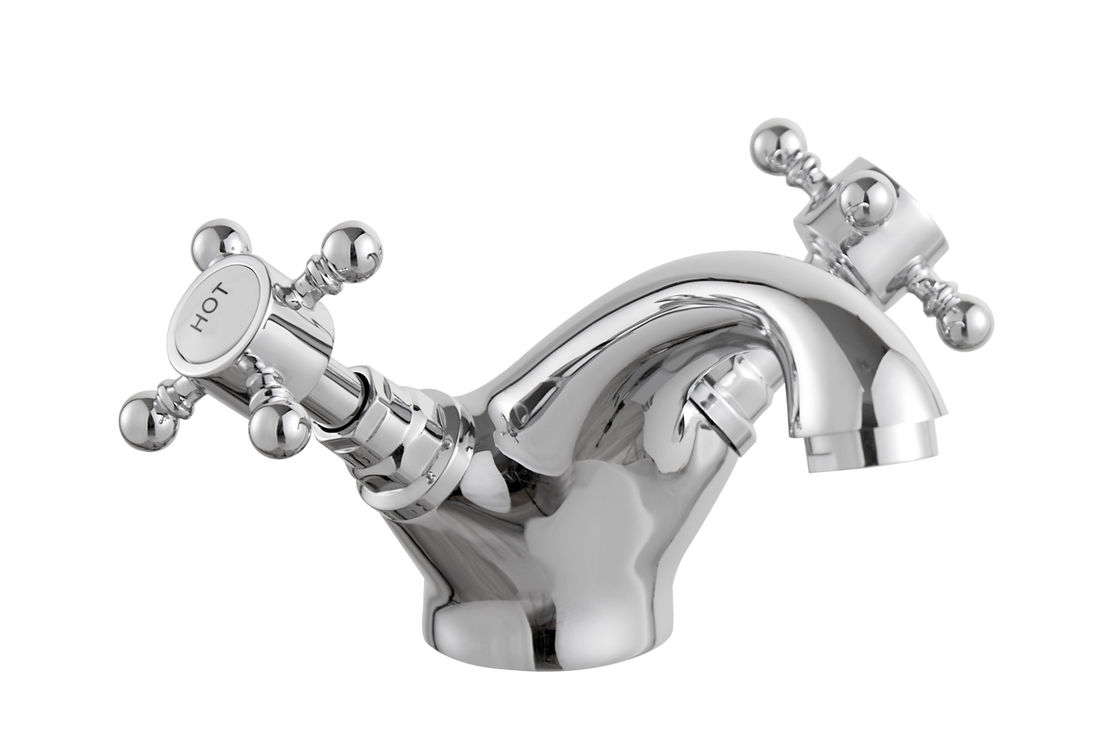 Classical Basin Mixer Taps Chrome Bathroom Sink Faucets With Two Handles